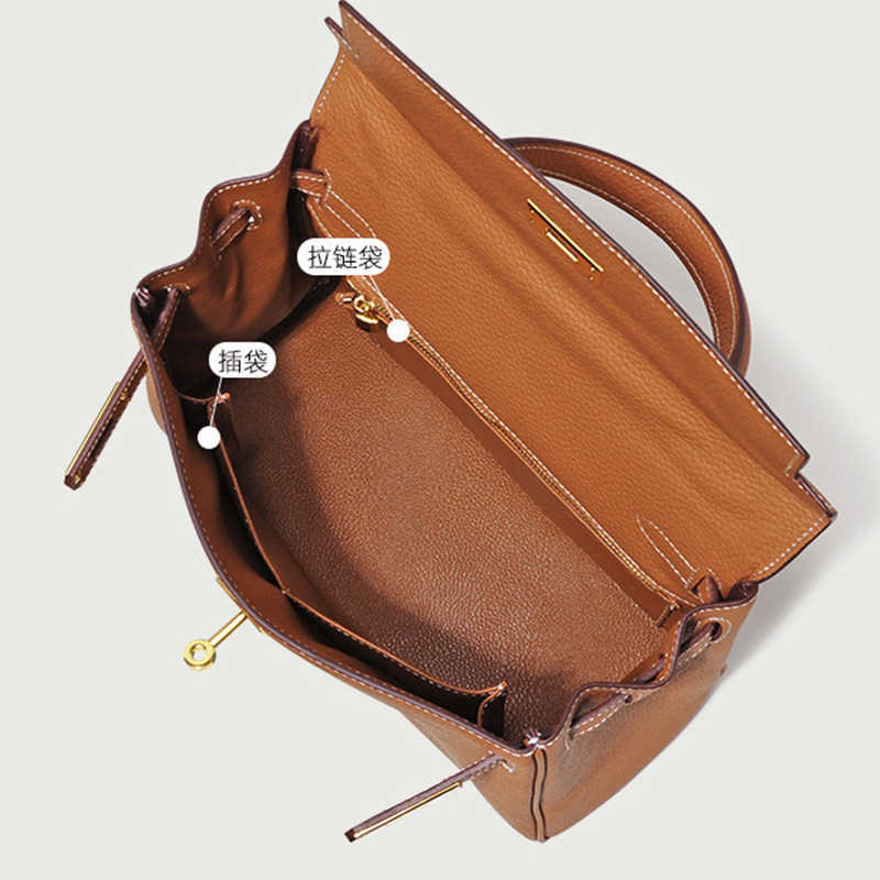 

Designer bags Herms Kelys handbags designer hems bags layer litchi leather women's hand 2023, Wine red