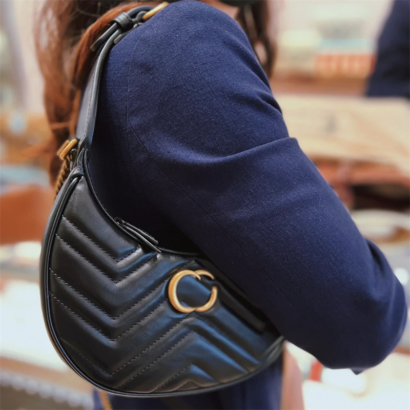 

Woman Shoulder Bags Designer Leather Womens Handbags Luxury Marmont Hobo Crossbody Classic Black And White Cross Body Fashion Chains Handbag