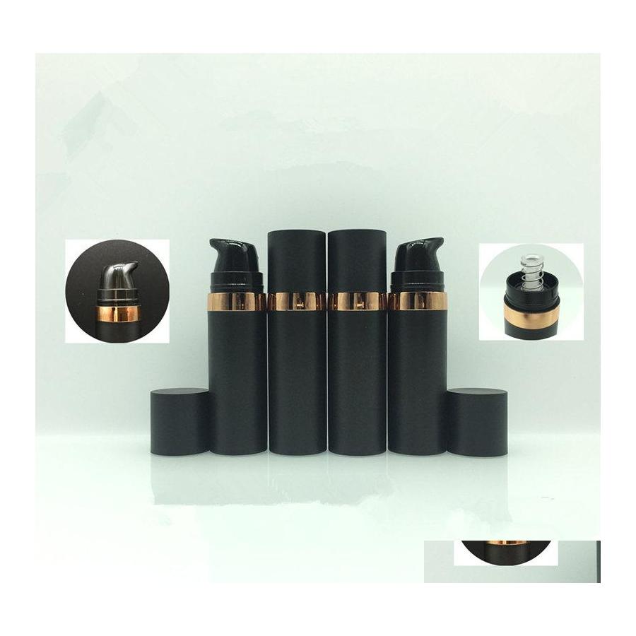 

Refillable Compacts 15Ml Black Empty Cosmetic Sample Bottle Airless Pump Skin Care Personal Plastic Lotion Container F2270 Drop Deli Dhzzf