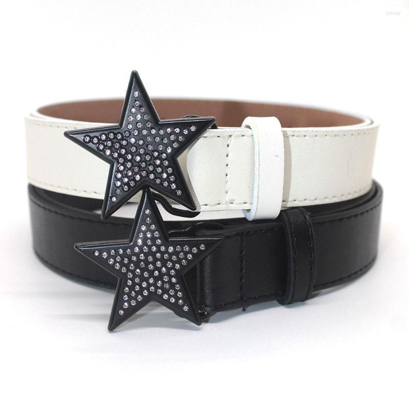 

Belts Ins Retro Personality Rhinestone Star Belt For Girl Fashion Y2k Waist Strap Decorative Waistband Accessories, White