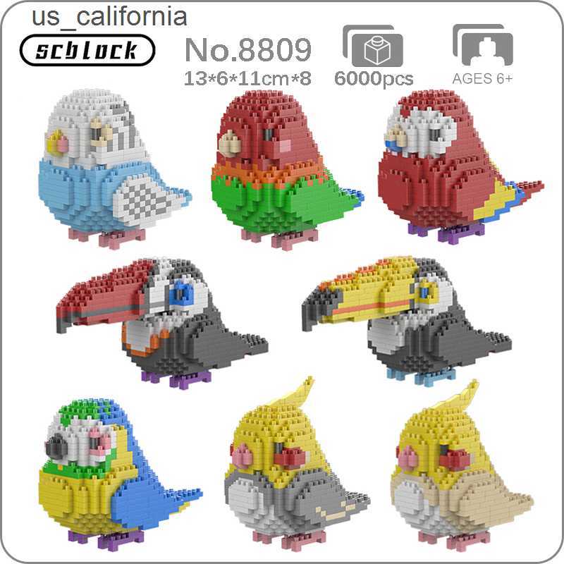 

Blocks SC Parrot Toucan Parakeet Budgerigar Cockatiel Bird Pet Animal Mini Diamond Blocks Bricks Building Toy for Children Gift no Box W0224