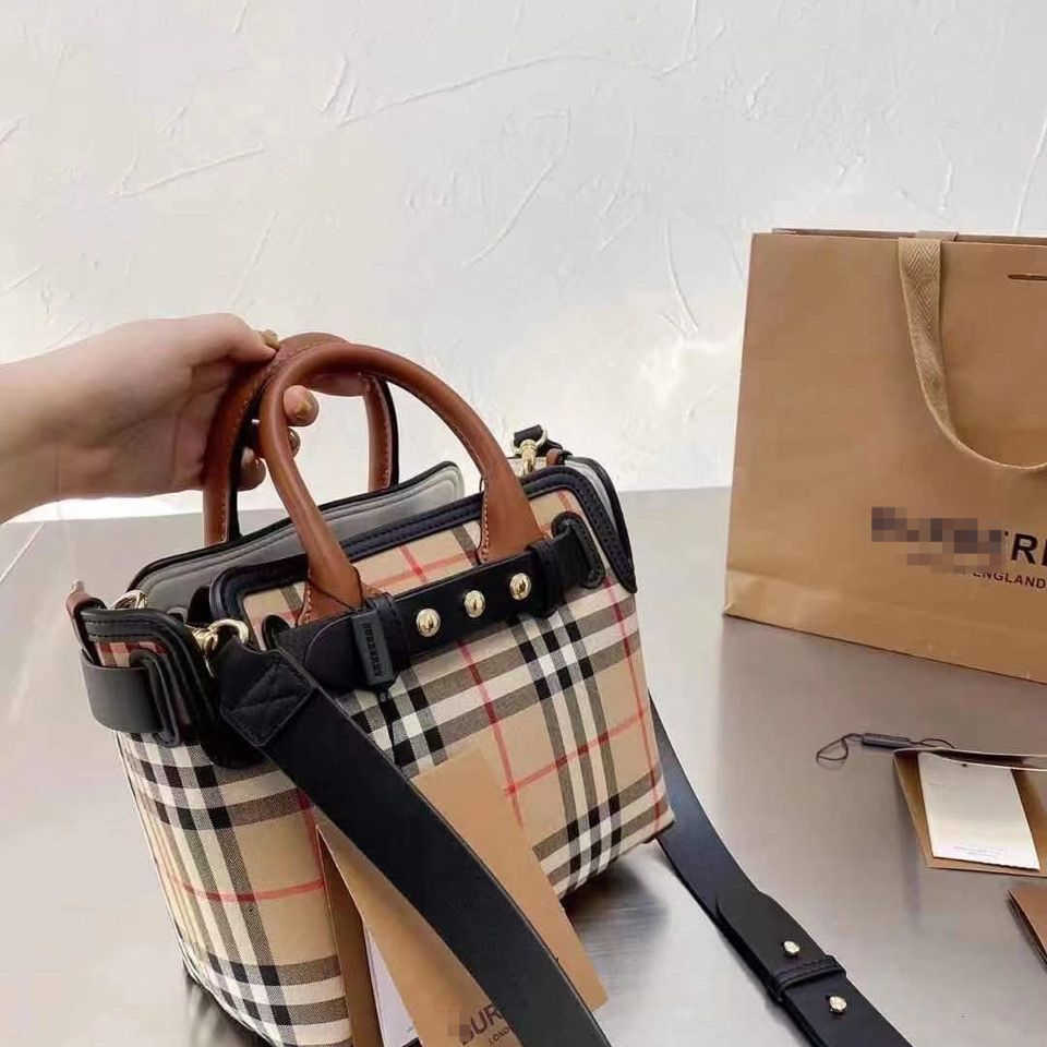 Designer Luxury Burbrerity Bags For Women High Quality Brown Crossbody Handbags Vintage Burbrery Leather Wallet Paris Plaid The Totes Bag Fashion Pu