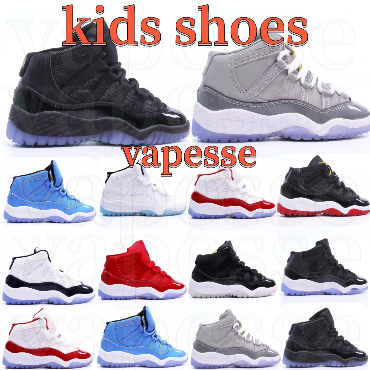 

Cherry kids shoes 11s black boys grey sneaker 11 J designer basketball trainers baby kid youth toddler infants children boy girl big Sp9AqM#, No box