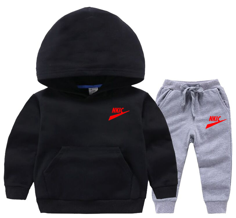 Nouveaux enfants vêtements décontractés ensembles enfants garçons coton à capuche veste survêtement pantalon ensemble 2 pièces ensembles enfants