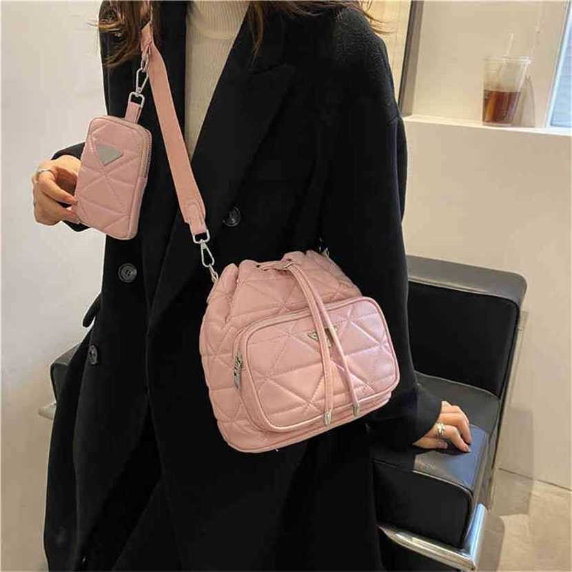 

Handbag High quality 2023 new bag inverted triangle women's shoulder Lingge Bucket BagUBP3, White13