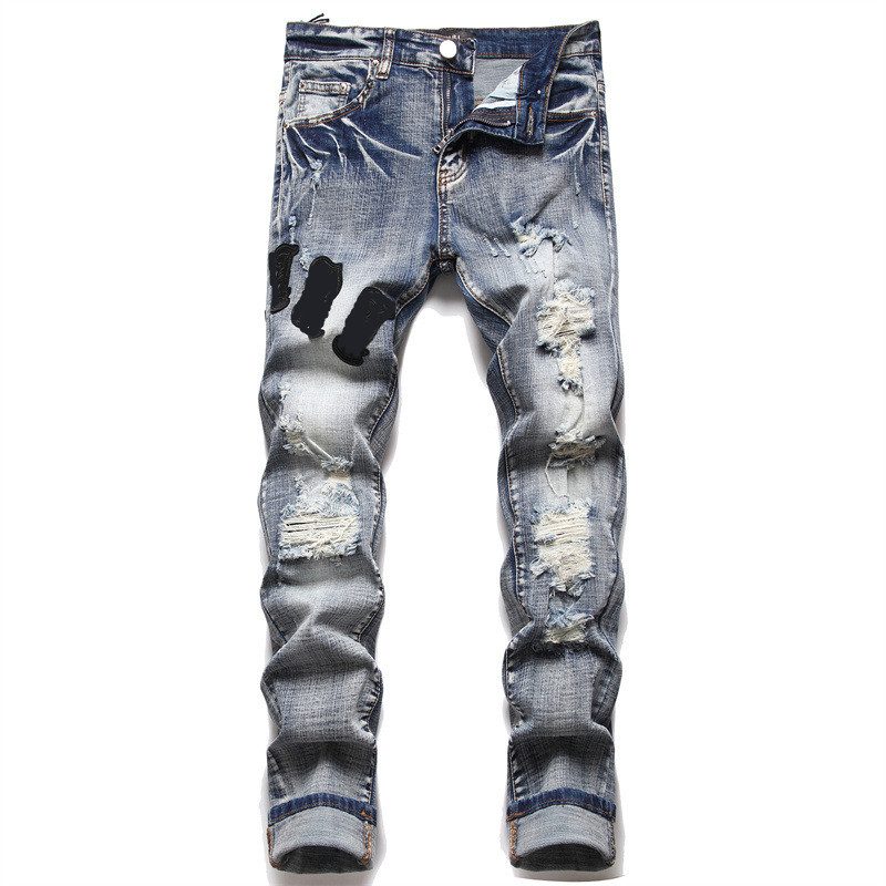

Jeans mens designer mens jeans amris jeans for mens designer jeans brand jeans Pencil Pants Long Zipper Fly black blue pants trousers European and American style jean