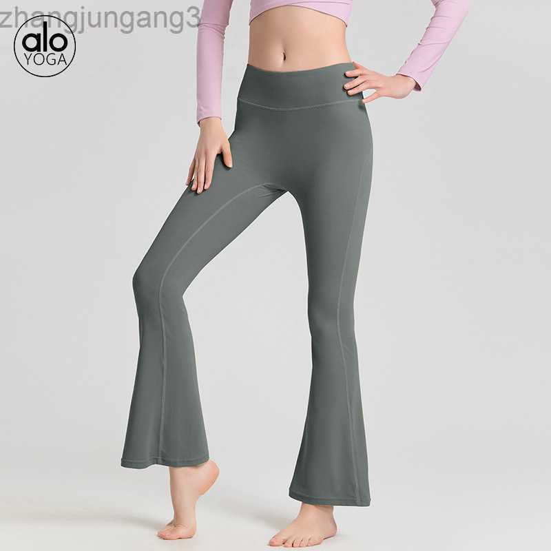 

Alosyoga Pants Women' Belly Tightening and Hip Lifting Professional Dance Bell-bottom Pants No Embarrassing Line Show Thin Quick-drying Yoga Women Leggings, Black