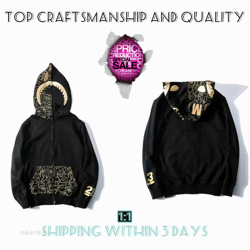 

Shark Full Zip Mens Hoodies Tiger Jacket Top Craftsmanship Designer Men Women Harajuku Stylist Sweatshirt Fashion Co-branding Camouflage Double Hat Hoodys VXOM, No.1