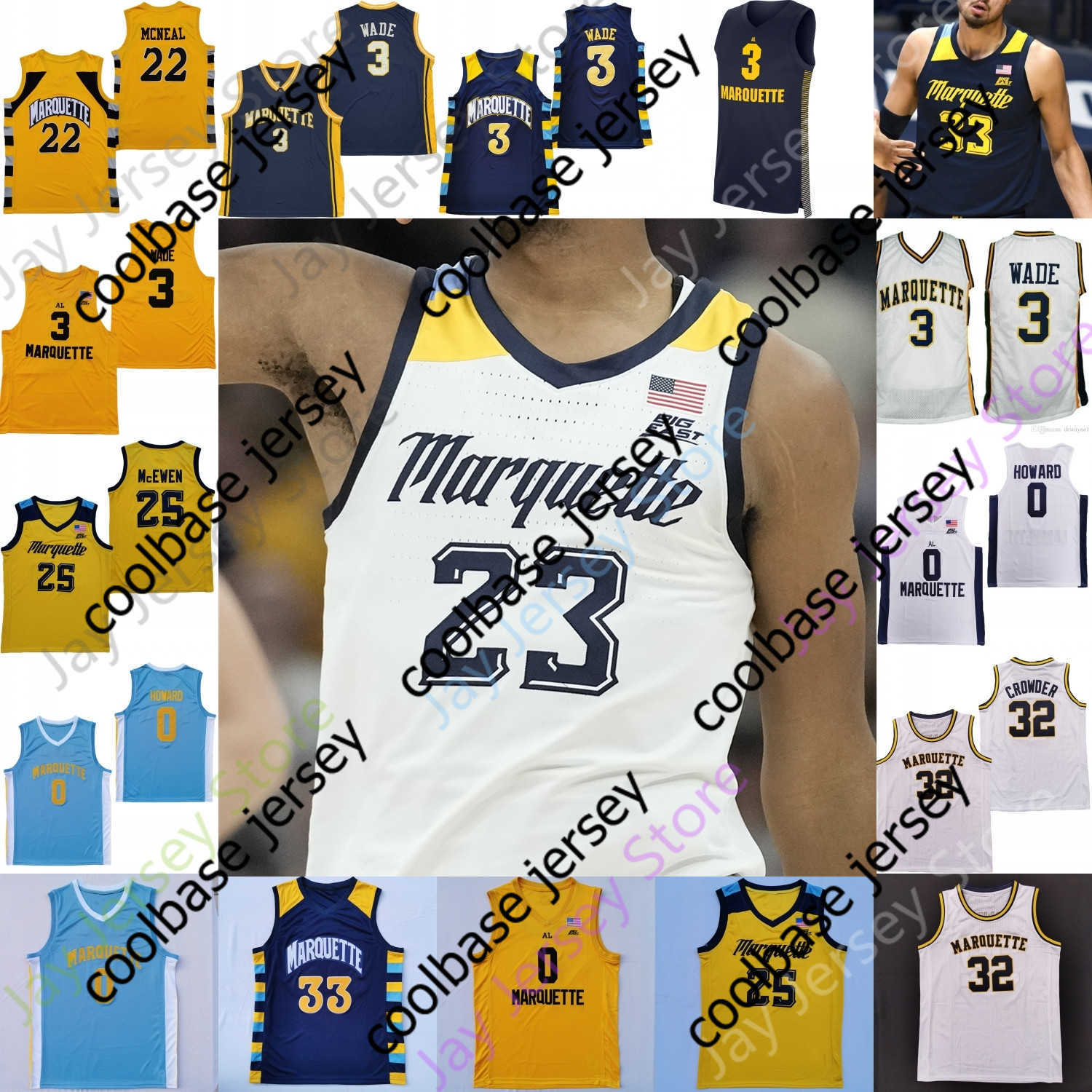 

Marquette Golden Eagles Basketball Jersey NCAA College Kam Jones Prosper Oso Ighodaro Tyler Kolek David Joplin Stevie Mitchell Butler, Navy i