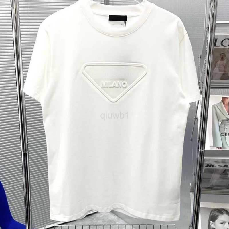 

Summer short sleeved t shirt mens cotton round neck sweatshirt classic 3d embossed tshirt pd designer T-shirt men women pullover teeG6NX, White