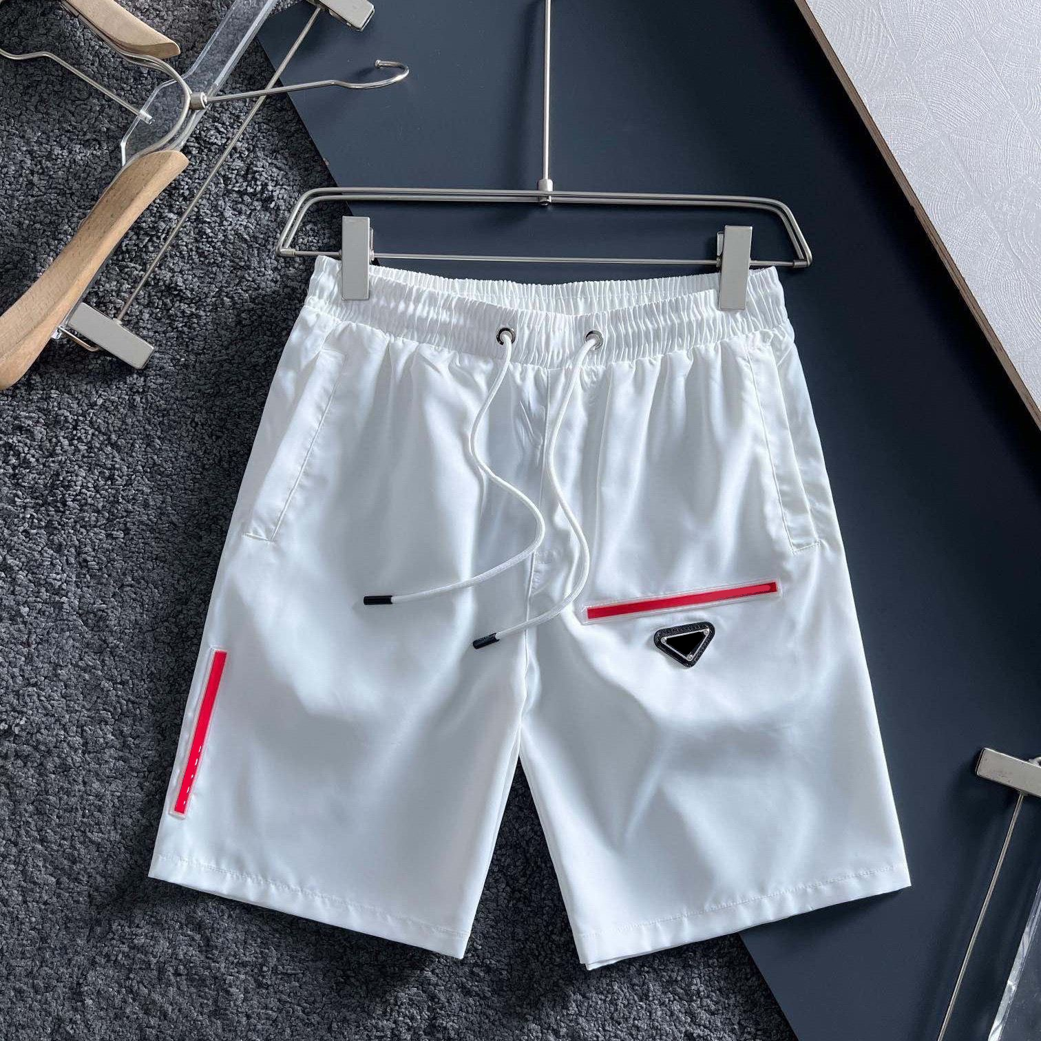 

fashion brands design mens board shorts original correct letter style red label summer breathable quick dry casual sports mens cropped pants, P-12