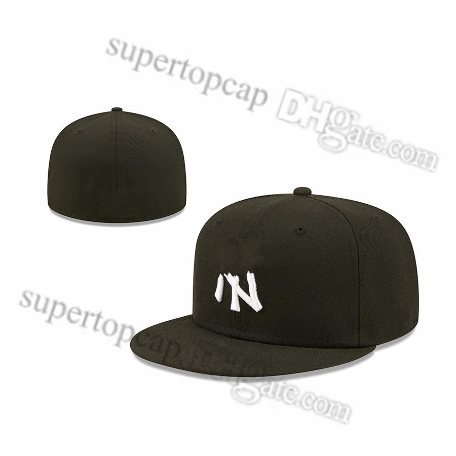 

2023 Men's Baseball Full Closed Caps Summer Navy Blue Letter Bone Men Women Black Color All 32 Teams Casual Sport Flat Fitted hats " S " "new york Mix Colors F24-08, 101