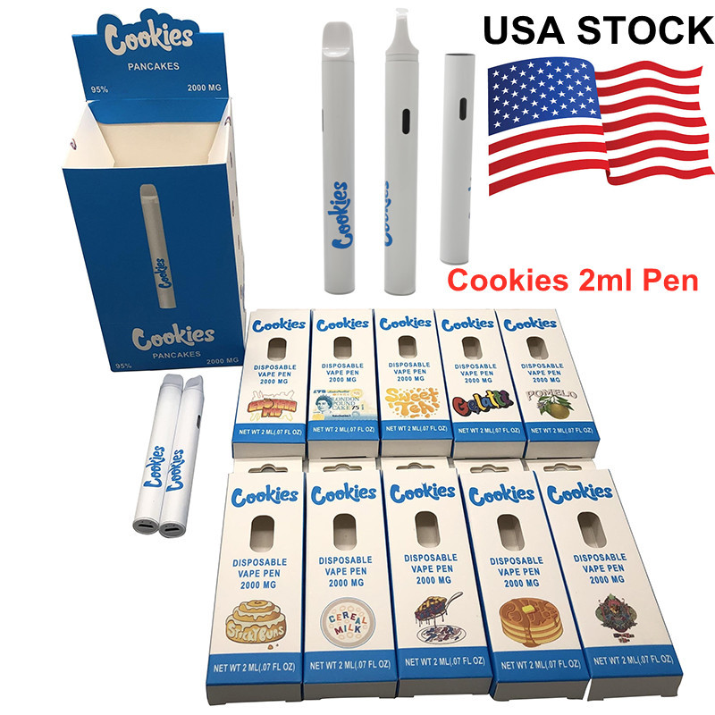 

Cookies 2ml Disposable Vape Pen USA Stock Thick Oil Pod Rechargeable 350mah Battery Empty E-cigarette New Bcore Tech Ceramic Coil Vaporizer Round Pens with box D11
