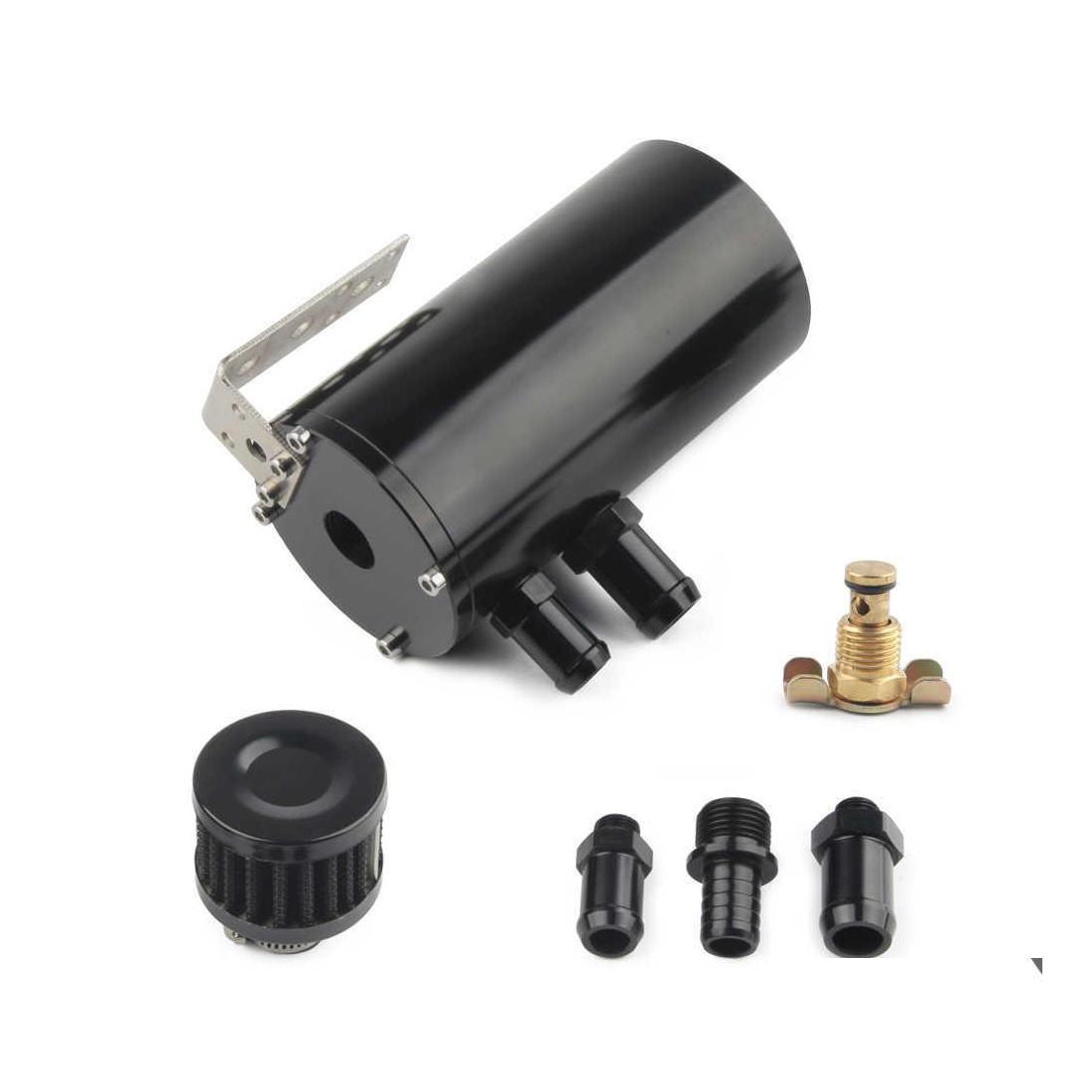 

Fuel Tank High Quality Brushed Baffled Oil Catch Can With Breather Filter Aluminium Round Car Coolant Drop Delivery Mobiles Motorcyc Dhhou