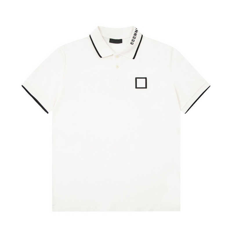 

2023SS Letter Embroidery Short Sleeve Tee Polo Fashion T-Shirt Man Women Summer Casual FZTX1882, White