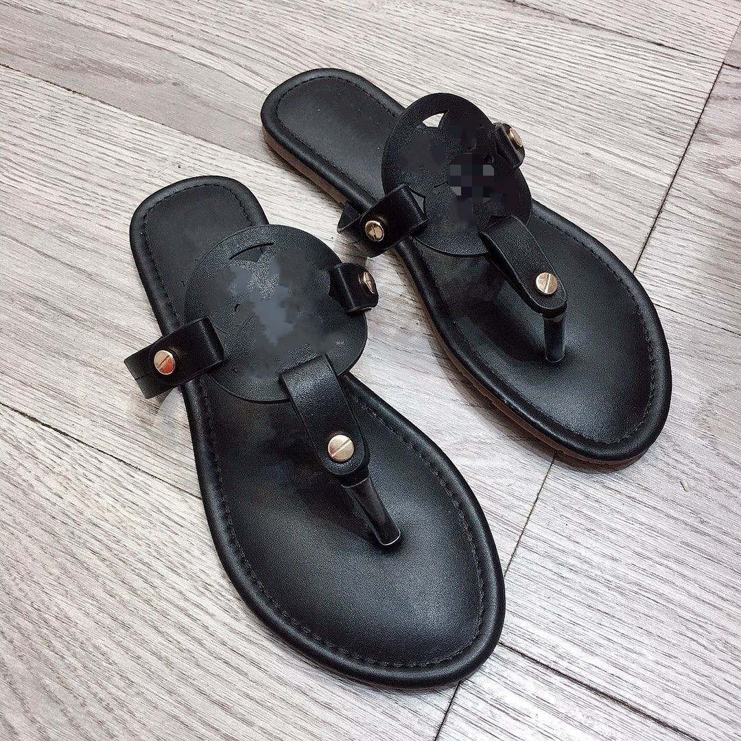 

2023 Womens Slippers Summer Sexy Sandals Luxurys Designers Genuine Leather Platform Sandal Flats Fashion Ladies Beach Shoes Brown Black 35-43, #24