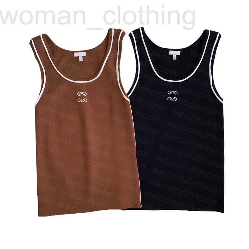 

designer Designer Embroidered T Shirt Women Breathable Knitted Tee Spring Summer Tank Top Woman Vests HJCR, Brown