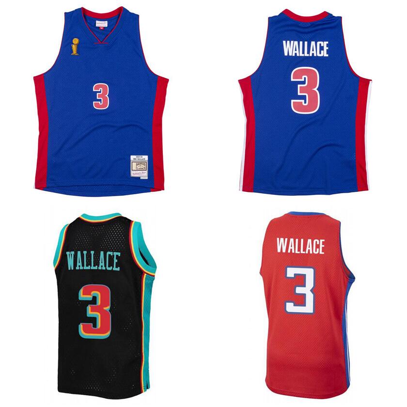 

Ben Wallace Stitched basketball Jersey S-6XL Mitchell Ness jersey 2003-04 Finals trophy Mesh Hardwoods Classics retro red blue white Men Women Youth jerseys 3, Stitched jersey