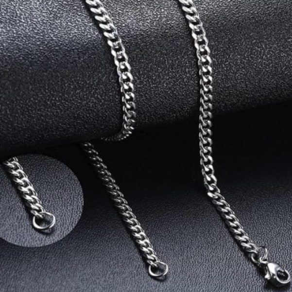 

3mm 925 Sterling Silver plated Cuban Link Chain Necklace Unisex Curb Link 25 inch