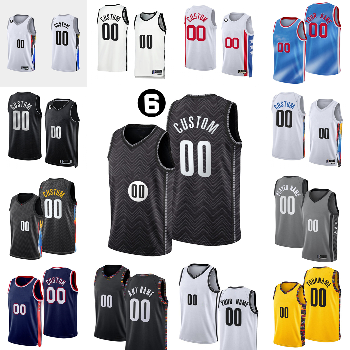 

Custom Printed 2022-23 New Basketball Jersey Durant Simmons Irving Harris Royce Curry Thomas Sharpe Claxton Mills Edwards Warren Duke Watanabe