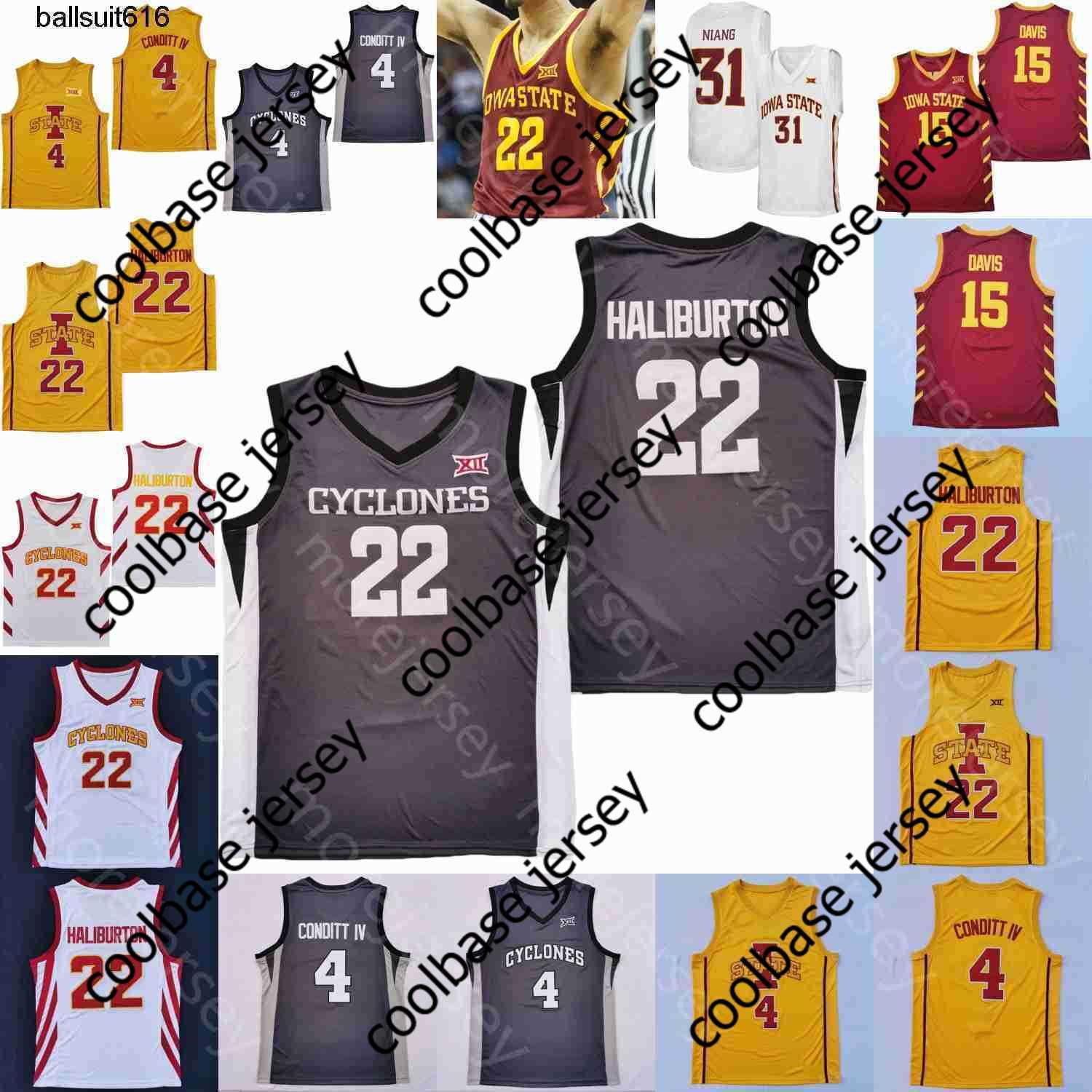 

Custom Iowa State Cyclones Basketball Jersey NCAA College Haliburton Caleb Grill Izaiah Brockington Tyrese Hunter Gabe Kalscheur Jeff, Red former v collar