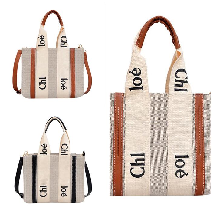 

2023 Hot sell fashion the tote canvas bag leisure tour beach handbag shoulder bags with initial Logo loe Ch, Brown