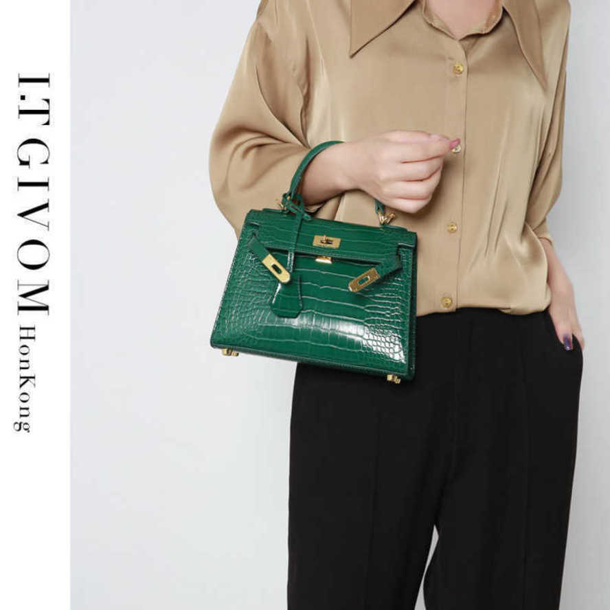 

Designer Kelys Bags Herme Handbags Second Generation Alligator Pattern Mini Hand Shoulder Crossbody Fashion Womens, 22cm green