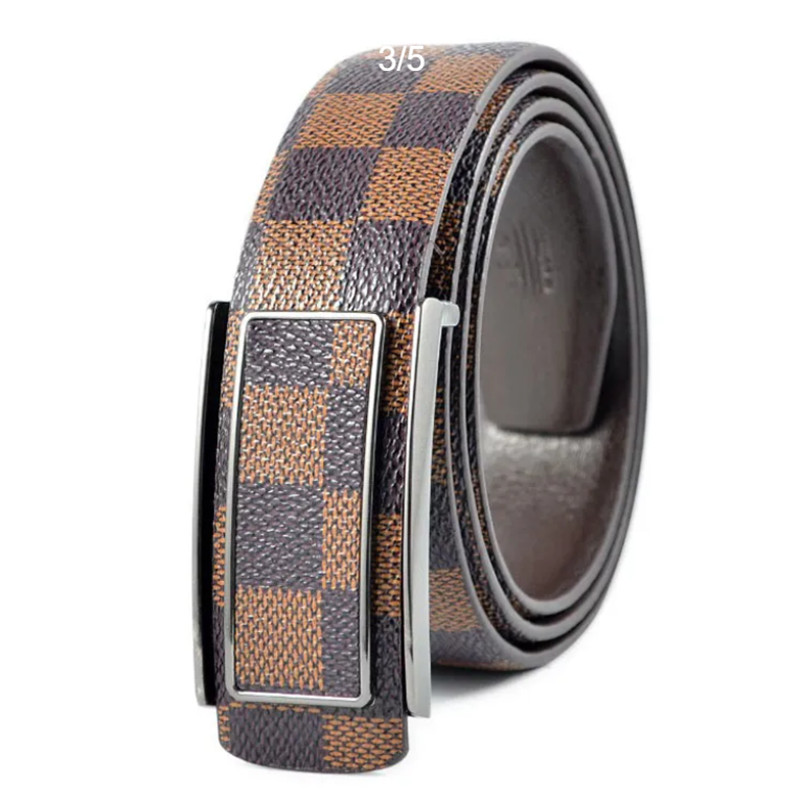 

Fashion Stripe Pattern Big Buckle Men Designer Belts European Style G waistbands High Quality Real Leather Women Belt, Black