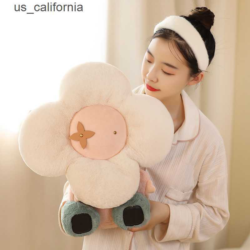

Stuffed Plush Animals Creative Sunflower Head Baby Human Body Plush Stuffed Kawaii Flower Pillow Children Toy Room Decoration Christmas Gift For Kids W0224, A 25cm