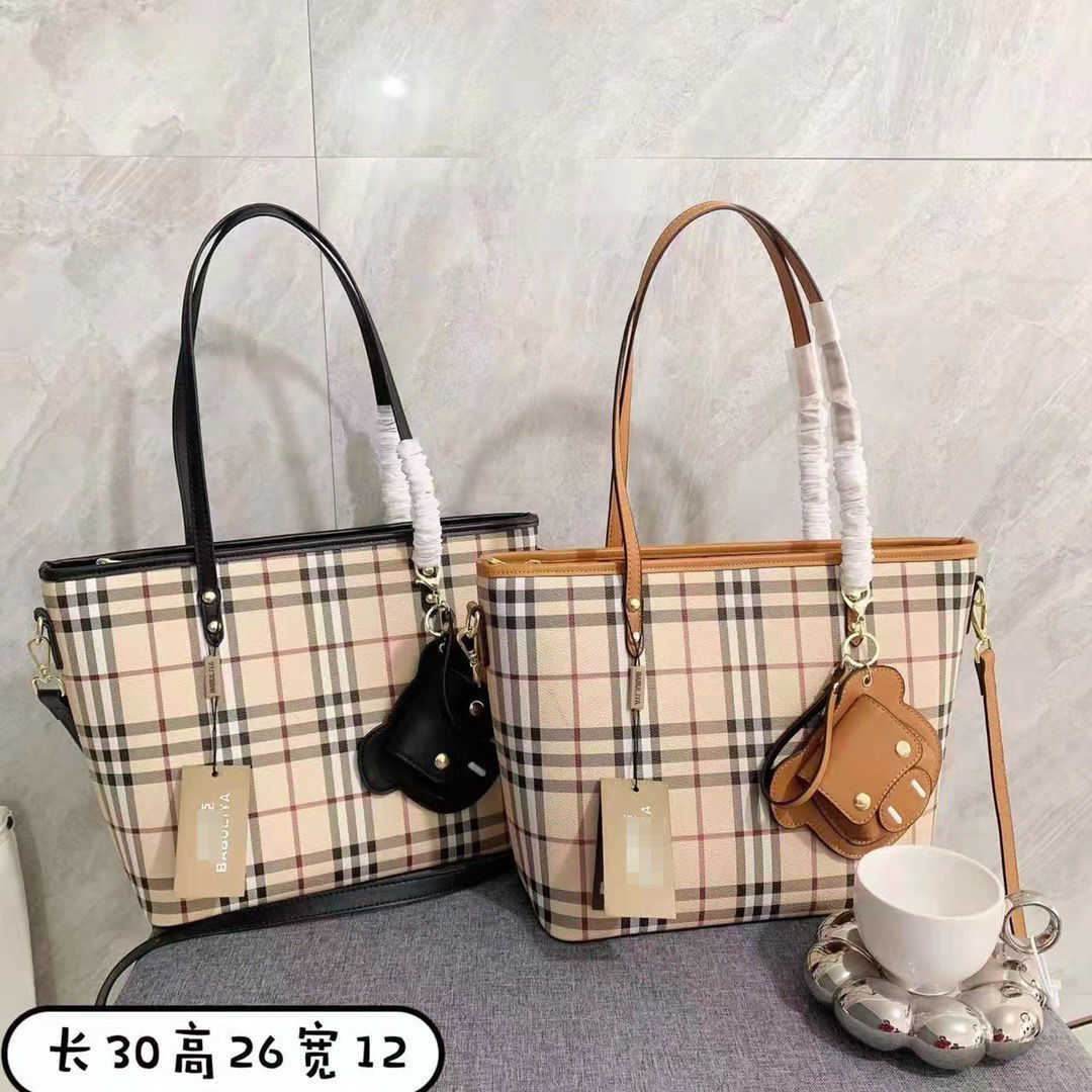 Designer Luxury Burbrerity Bags For Women High Quality Brown Crossbody Handbags Vintage Burbrery Leather Wallet Paris Plaid The Totes Bag Fashion Pu