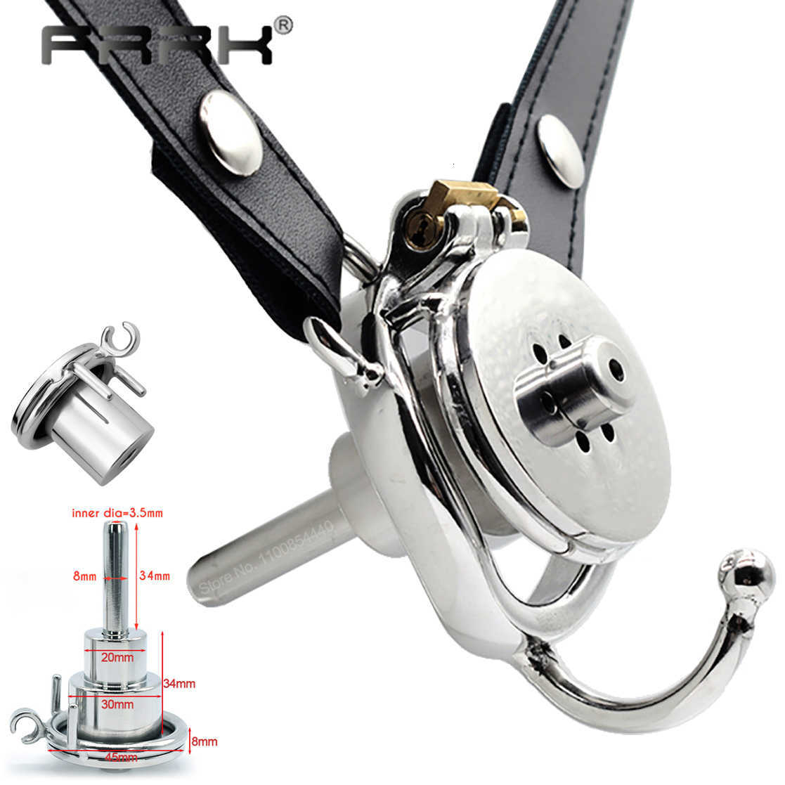 Acier inoxydable inversé branché petit dispositif de chasteté masculin court Cage à bite en métal serrure à pénis adulte BDSM esclave jeux hommes