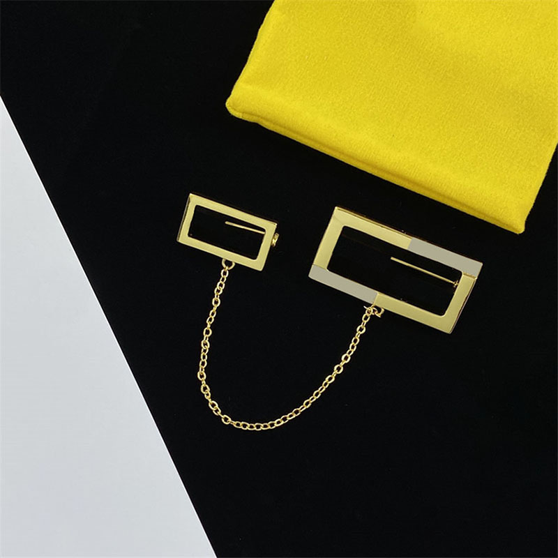 

Main Patchwork Color Rectangle Brooches Slender Link Chain Connected Pins Women Party Delicate Jewelry
