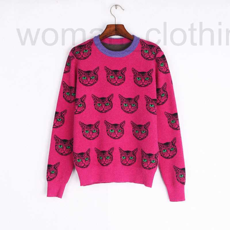 

designer Brand Cats Patten Knitwears Womens Designer Clothing Luxury Crew Neck Slim Fit Pullovers High Street Women Clothes 98RZ, Purple