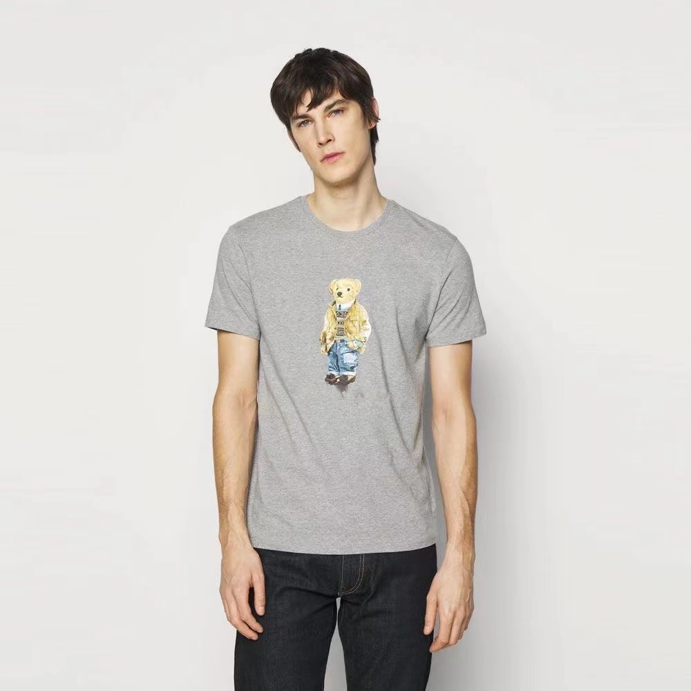 

us polos Men's t shirt Short Sleeve 2023 Summer Designer 100% Cotton Short Sleeve Casual Loose Funny Cool Men's Youth T-Shirt Printed with American Bear Pattern, 13