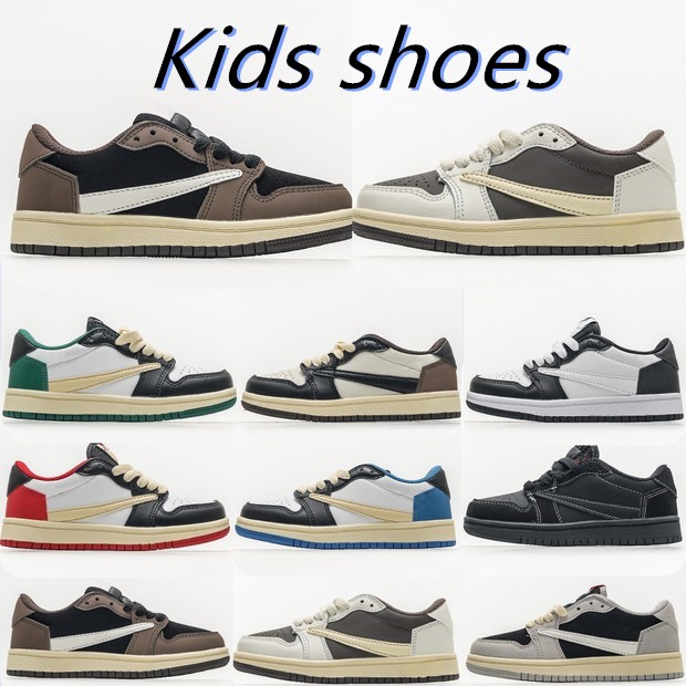 

Boys 1s basketball Jumpman 1 shoe Children black mid high sneaker designer Scotts blue trainers kid youth toddler infants Sport, Customize
