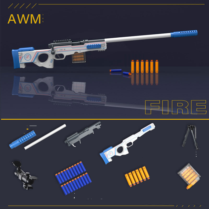 

Toy Guns AWM 98K Rifle Sniper Blaster Manual Soft Bullet Shooting Launcher Model For Children Kids Boys Birthday Gifts