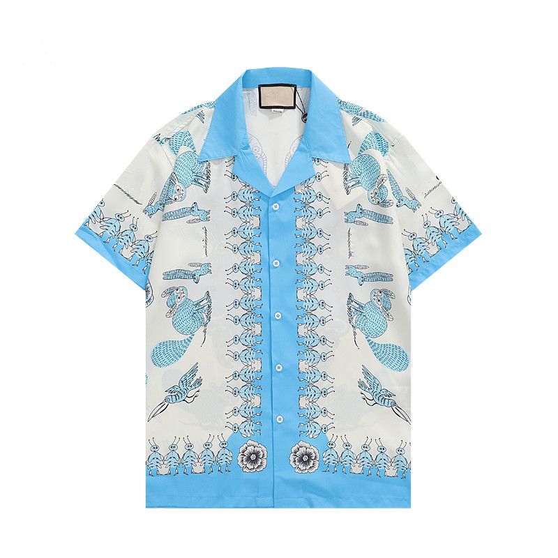 

2023 SSS Luxury Designer Shirts Mens Fashion Geometric print bowling shirt Hawaii Floral Casual Shirts Men Slim Fit Short Sleeve Variety, As picture show