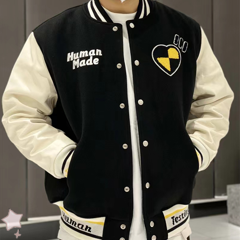 

Men's Jackets Human Made Baseball Uniform Testing Print Men Women Couples 230223