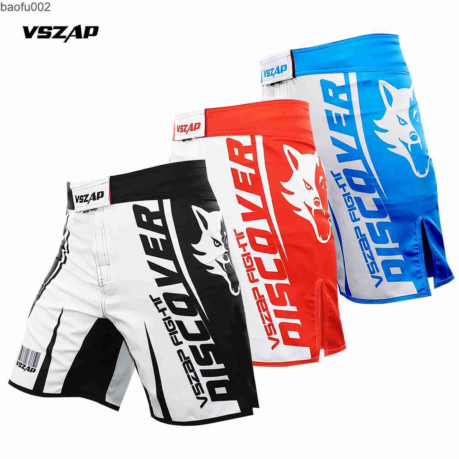 

Men's Shorts Fighting match training shorts MMA Thai boxing sports fitness speed dry VSZap fight pants men summer W0224, Blue