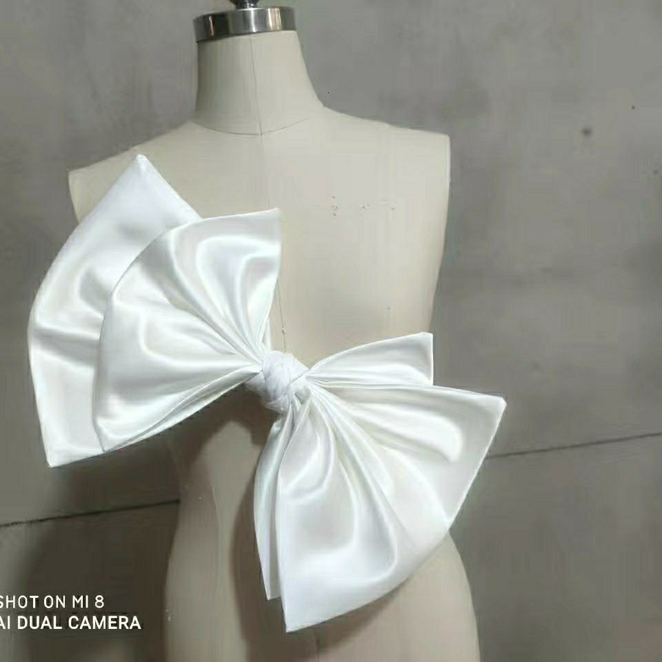 

Waist Chain Belts Wholesale Pure White Big Satin Bow Wedding Dress Belt Ribbons Bridal Garter Ivory Detachable Knots Accessories 230224, Red