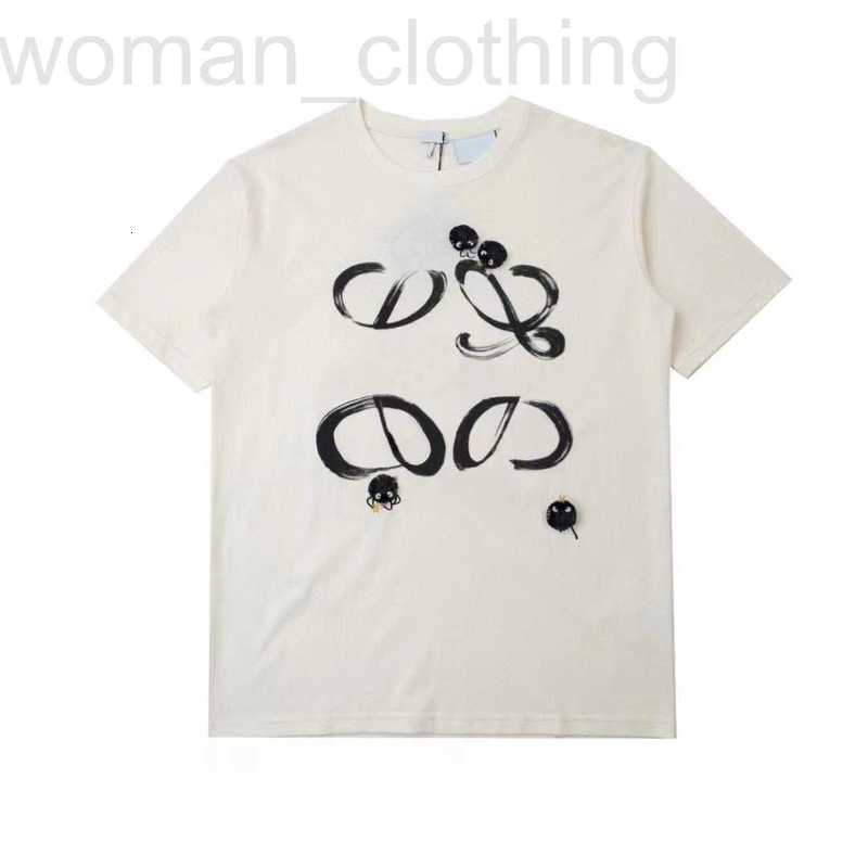 

Women's T-Shirt Designer Correct version tested 2022 summer New Unisex short sleeve new T-shirt Luo Jia pattern loose 4P3T, White