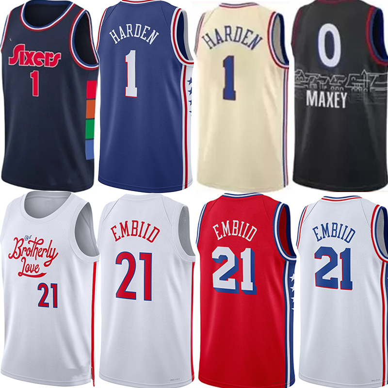 

Joe 21 Embiid Philadelphias 76erss Basketball Jerseys James 1 Harden Tyrese Maxey 3 Iverson City Tobias Harris Niang Milton House Esition Men Custom Jersey, Colour 8