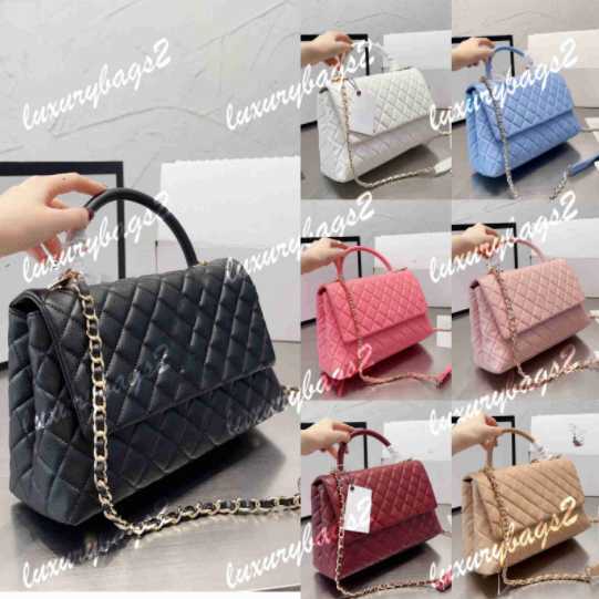 

Cross Body CF Bag Crossbody Handbag Purse Luxurys COCO Handdle Genuine Caviar Leather Chain Bags 28cm Shoulder Handbags Designers Messenger Bags, Blue