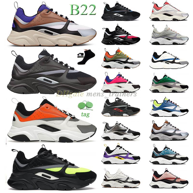 

designer B 22 Running Shoes Mens Womens Violet Cream Coffee Black Silver Yellow Orange White Green Red Khaki Neon Pink Purple Vintage Chunky Casual Trainers 35-47, B28 pink blue