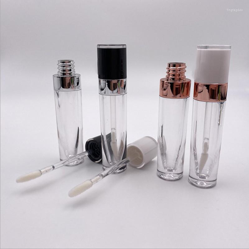 

Storage Bottles 10/30/50pcs 5ml Lip Gloss Tubes Empty Plastic Lipgloss Container With Wand White/Black Cap Glaze Cosmetic Packing Bottle