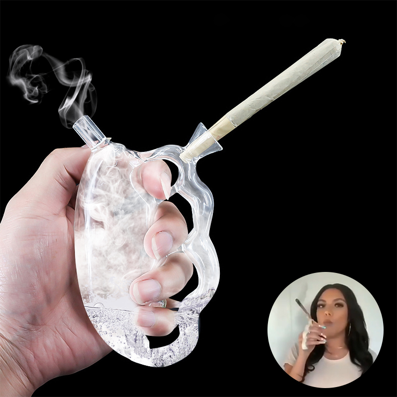 

new pipe finger tiger shape portable filter water pipe glass bongs