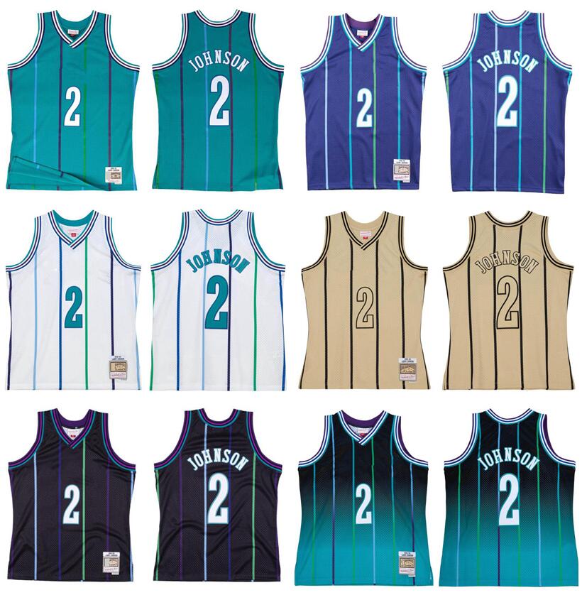 

Larry Johnson Stitched basketball Jersey S-6XL Mitchell Ness jersey 1992-93 94-95 Mesh Hardwoods Classics retro white blue green Men Women Youth jerseys 2, Stitched jersey