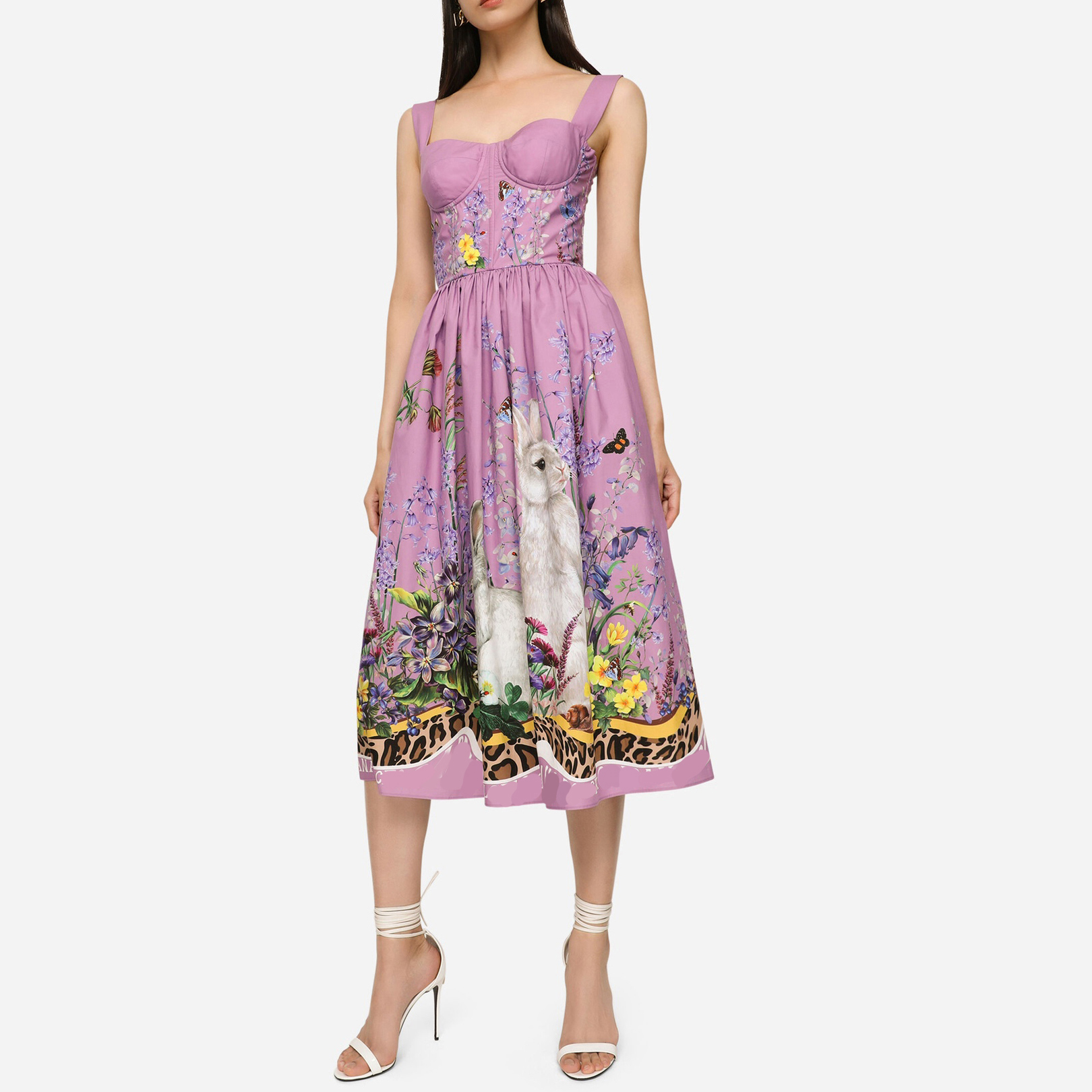 

Womens dress sleeveless Gathered Waist Floral Printed midi dress, Purple