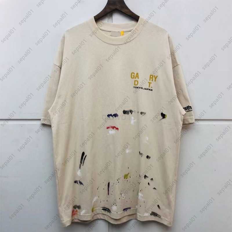 

Mens T-shirts Designer Galleryes Depts t Shirt Men Women Streetwear Splash Ink Graffiti Print Short-sleeved127R, Black1
