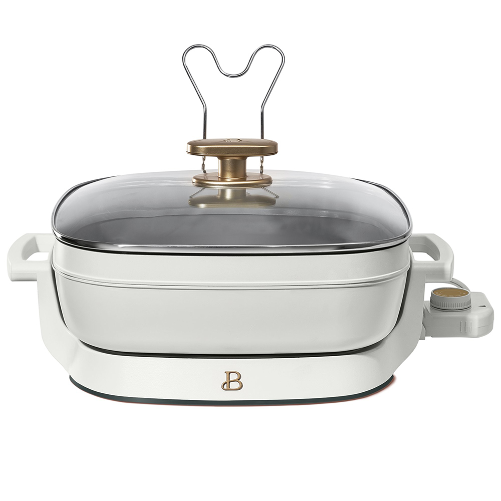 

Beautiful 5-in-1 Electric Expandable Skillet, White Icing by Drew Barrymore Up to 7 QT